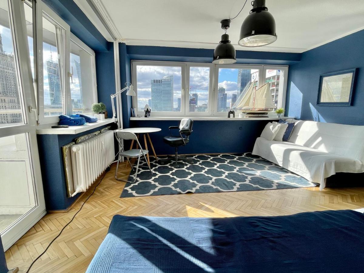 Super Apartament Blue Scisle Centrum Dwie Linie Metra Netflix Wifi 300 Mbs Panorama Miasta Варшава Екстер'єр фото
