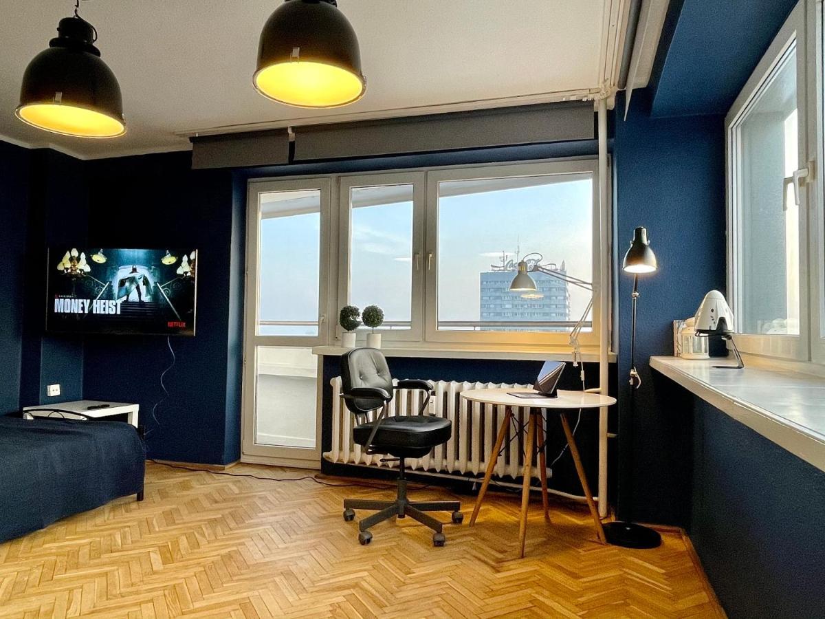 Super Apartament Blue Scisle Centrum Dwie Linie Metra Netflix Wifi 300 Mbs Panorama Miasta Варшава Екстер'єр фото