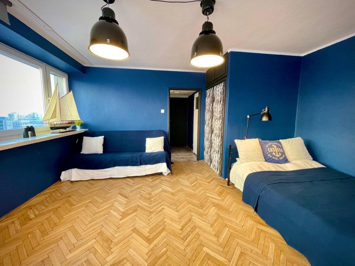 Super Apartament Blue Scisle Centrum Dwie Linie Metra Netflix Wifi 300 Mbs Panorama Miasta Варшава Екстер'єр фото