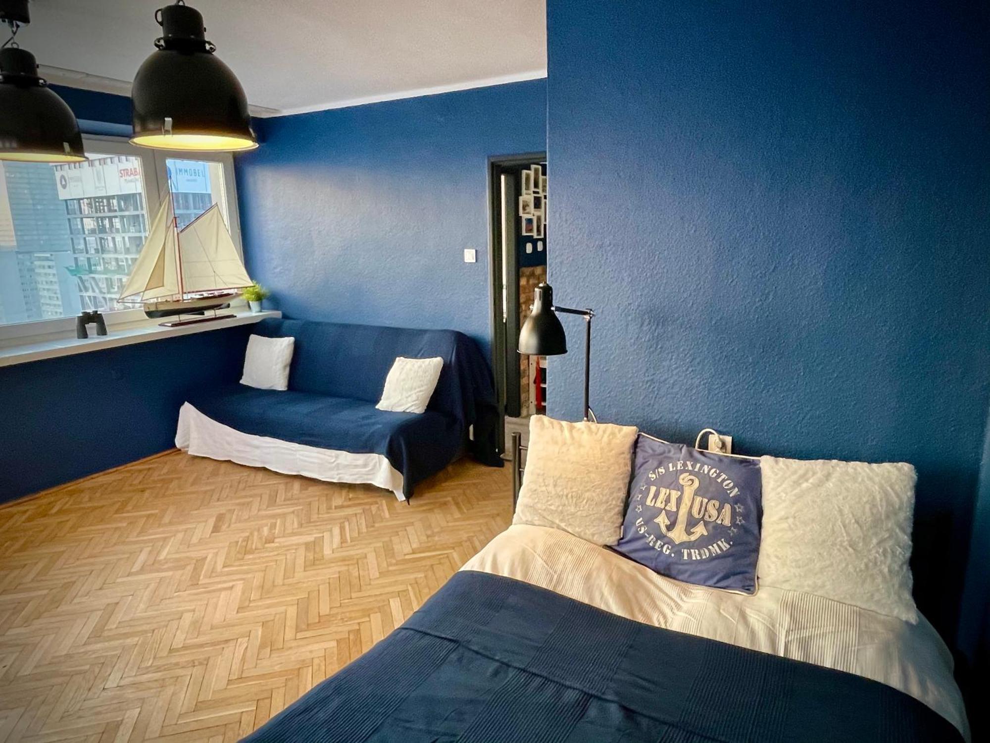 Super Apartament Blue Scisle Centrum Dwie Linie Metra Netflix Wifi 300 Mbs Panorama Miasta Варшава Екстер'єр фото